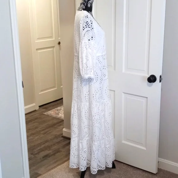 🤍HTF Lilly Pulitzer🤍 - Breanne Elbow Sleeve Eyelet Maxi Dress - Picture 4 of 15
